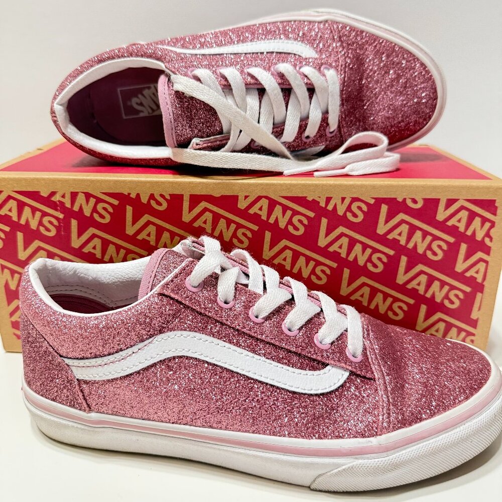 Vans Old Skool Glitter Lilas Girls Size 5.5 Big Kids